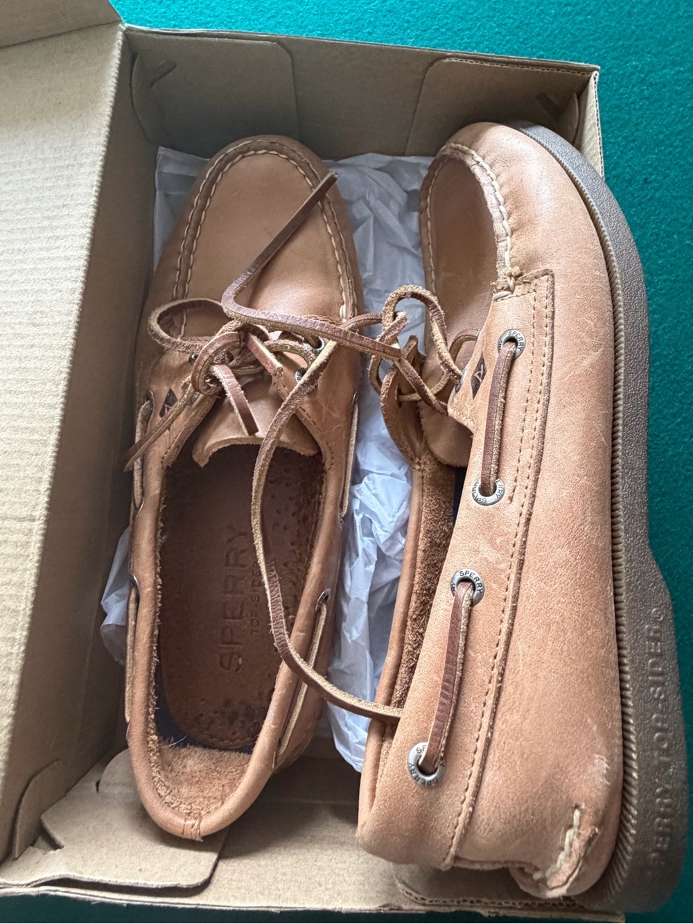 Sperry Men's Tan Leather 2-Eye Boat Shoes